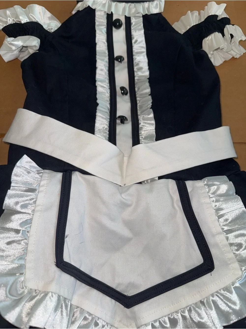 Weissman Black and White Ruffled Maid Costume Dress for Kids
